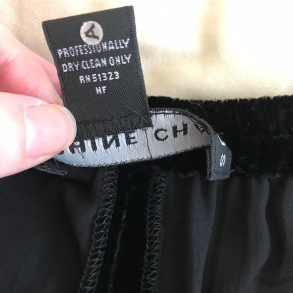 NWT Chaus Velvet Trousers Black Rayon/Silk Blend Size 12 - Picture 6 of 7